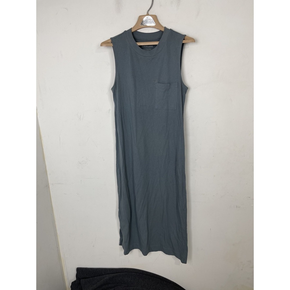 Everlane Women's S Gray Sleeveless T-Shirt Maxi Dress 100% Cotton
